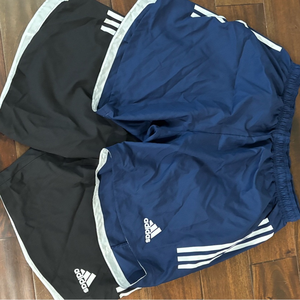 Adidas Black and Blue Athletic Shorts